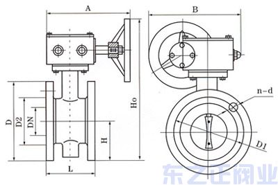 法兰衬胶蝶阀结构图