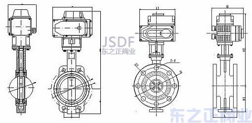 电动开关蝶阀结构图