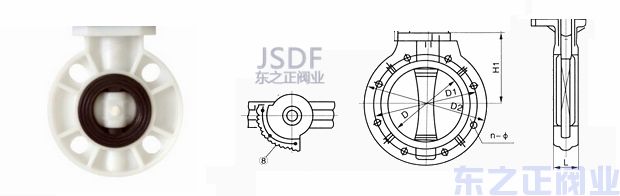 气动pp蝶阀结构图1